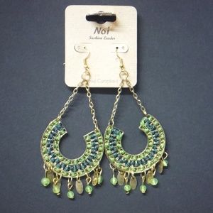 Noi Green Bohemian Style Dangling Earrings